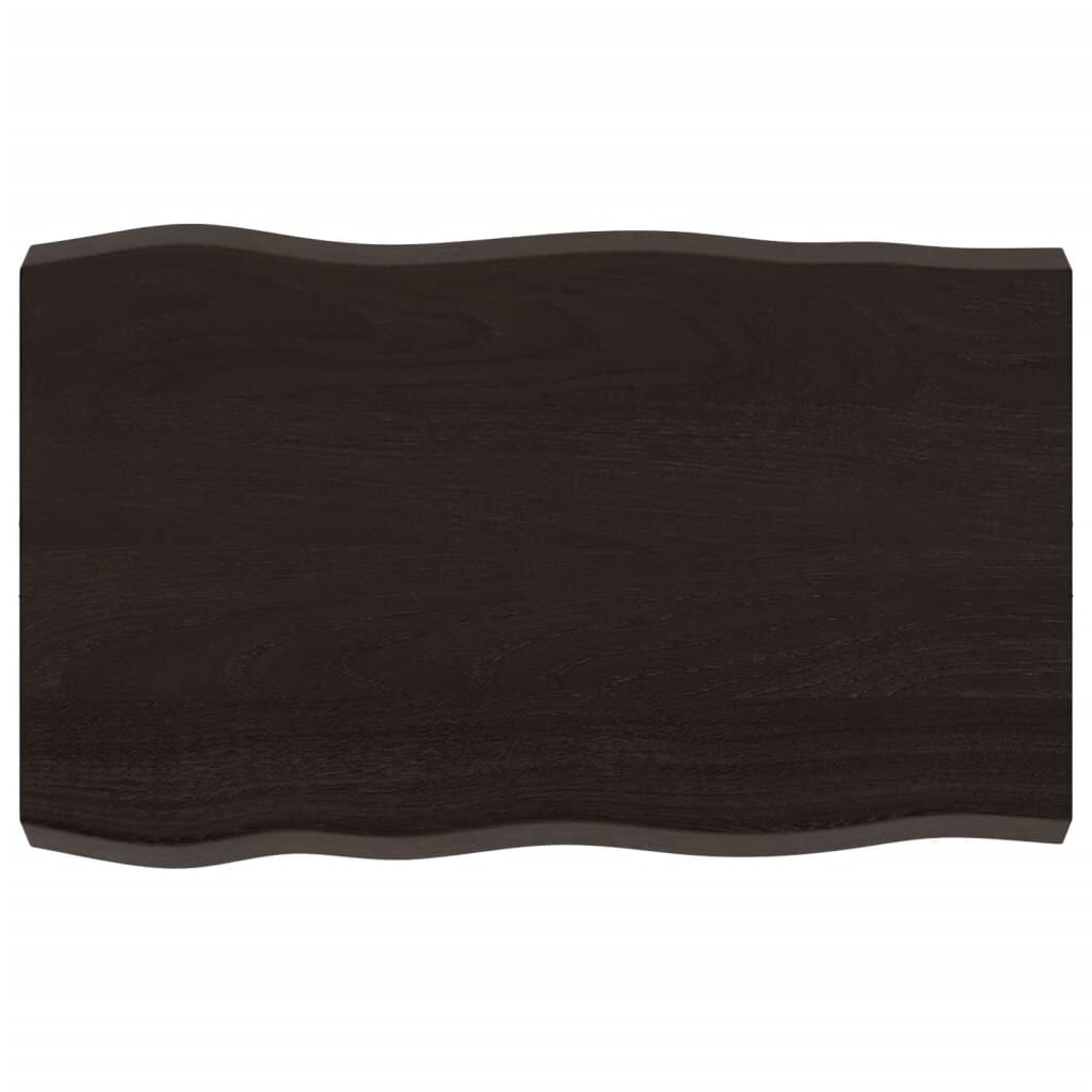 vidaXL Tafelblad natuurlijke rand 80x50x(2-6) cm eikenhout donkerbruin
