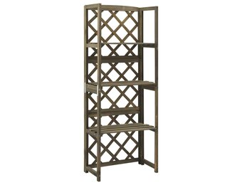 vidaXL Latwerk met schappen 55x30x140 cm massief vurenhout grijs