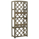 vidaXL Latwerk met schappen 55x30x140 cm massief vurenhout grijs