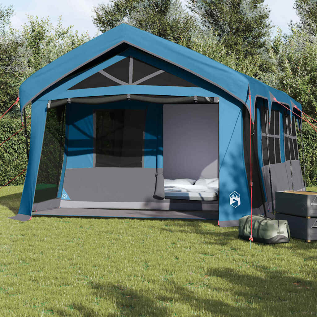 vidaXL Gezinstent 620 x 322 x 240 cm Polyester Blauw en Grijs