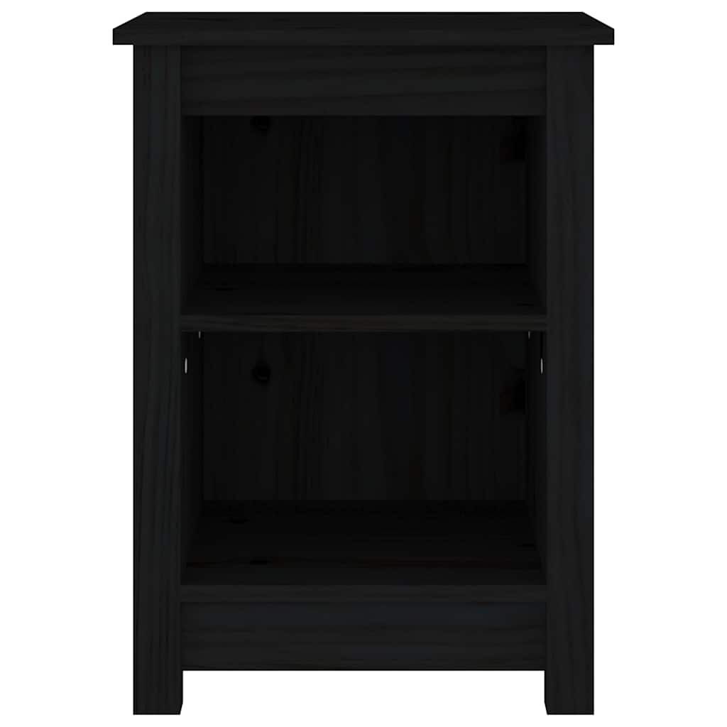vidaXL Nachtkastjes 2 st 40x35x55 cm massief grenenhout zwart