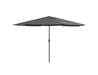 vidaXL Parasol met metalen paal 390 cm antracietkleurig
