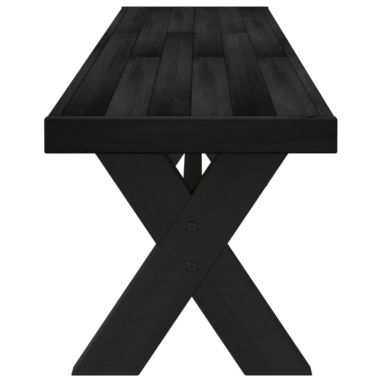 vidaXL Eetbank NOAIN 160 x 41 x 45 cm Massief grenenhout Zwart