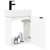 vidaXL Badkamermeubel met kraan Wit 45,5 x 22,5 x 84 cm