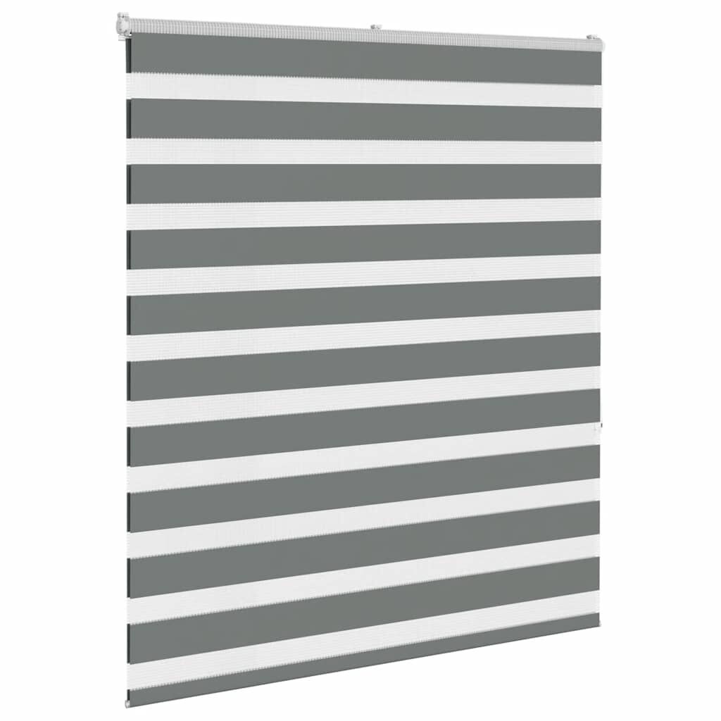 vidaXL Zebra rolgordijn 135x150 cm stofbreedte 130,9 cm donkergrijs