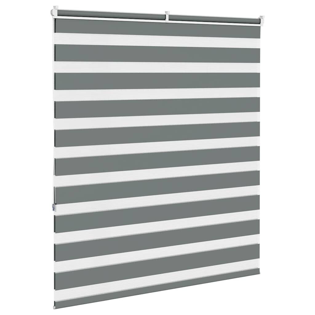vidaXL Zebra rolgordijn 135x150 cm stofbreedte 130,9 cm donkergrijs