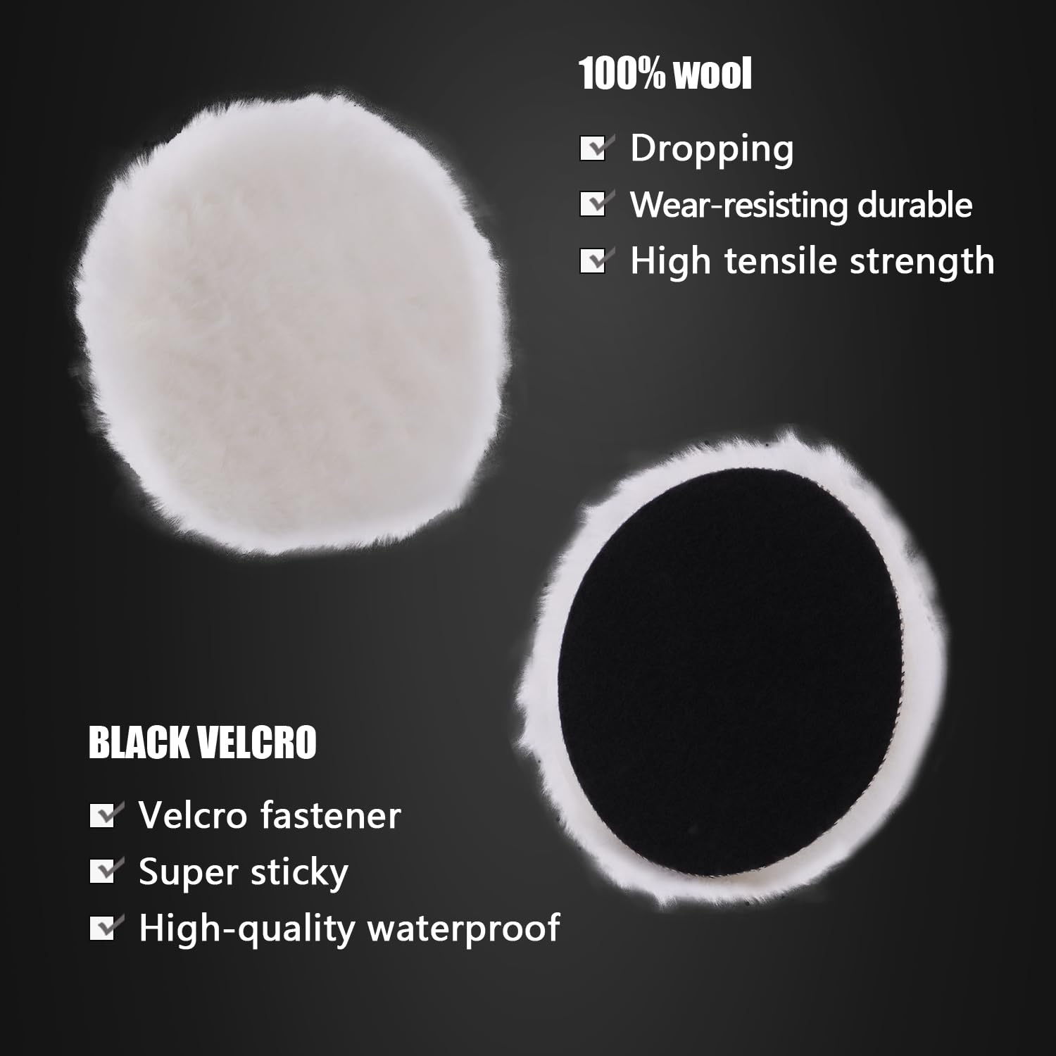Polijstpads 15 cm van SPTA 5Pcs 7Inch Woolen Bonnet Sets