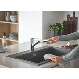 GROHE QUICKFIX Start | Eéngreeps keukenmengkraan met installatiegereedschap DN 15 | chroom | 30531001