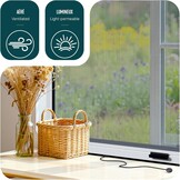 VOUNOT® Rolgordijn met aluminium frame, vliegengaas, rolgordijn met glasvezelnet, in hoogte en breedte op maat te snijden, eenvoudige montage, 130 x 160 cm (l x b x h), wit - Maat B130 x H160 cm