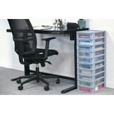 Iris Ohyama, Toren, Dressoir, Kunststof opbergorganizer met ergonomisch handvat, 10 + 4L, Unit, Met geïntegreerd handvat, BPA vrij, Kantoor, Slaapkamer, Woonkamer, OCH-2100, Grijs