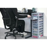 Iris Ohyama, Toren, Dressoir, Kunststof opbergorganizer met ergonomisch handvat, 10 + 4L, Unit, Met geïntegreerd handvat, BPA vrij, Kantoor, Slaapkamer, Woonkamer, OCH-2100, Grijs