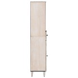 vidaXL Badkamerkast met lade Wit 38 x 33,5 x 160 cm Massief Mango Hout