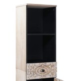 vidaXL Badkamerkast met lade Wit 38 x 33,5 x 160 cm Massief Mango Hout