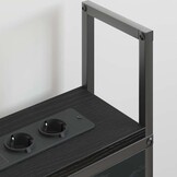 vidaXL Opberghoofdbord met Oplaadstation Zwart eiken Bewerkt hout
