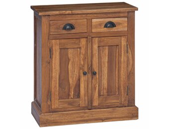 vidaXL Opbergkast met lade Naturel 65 x 30 x 75 cm Massief Teakhout