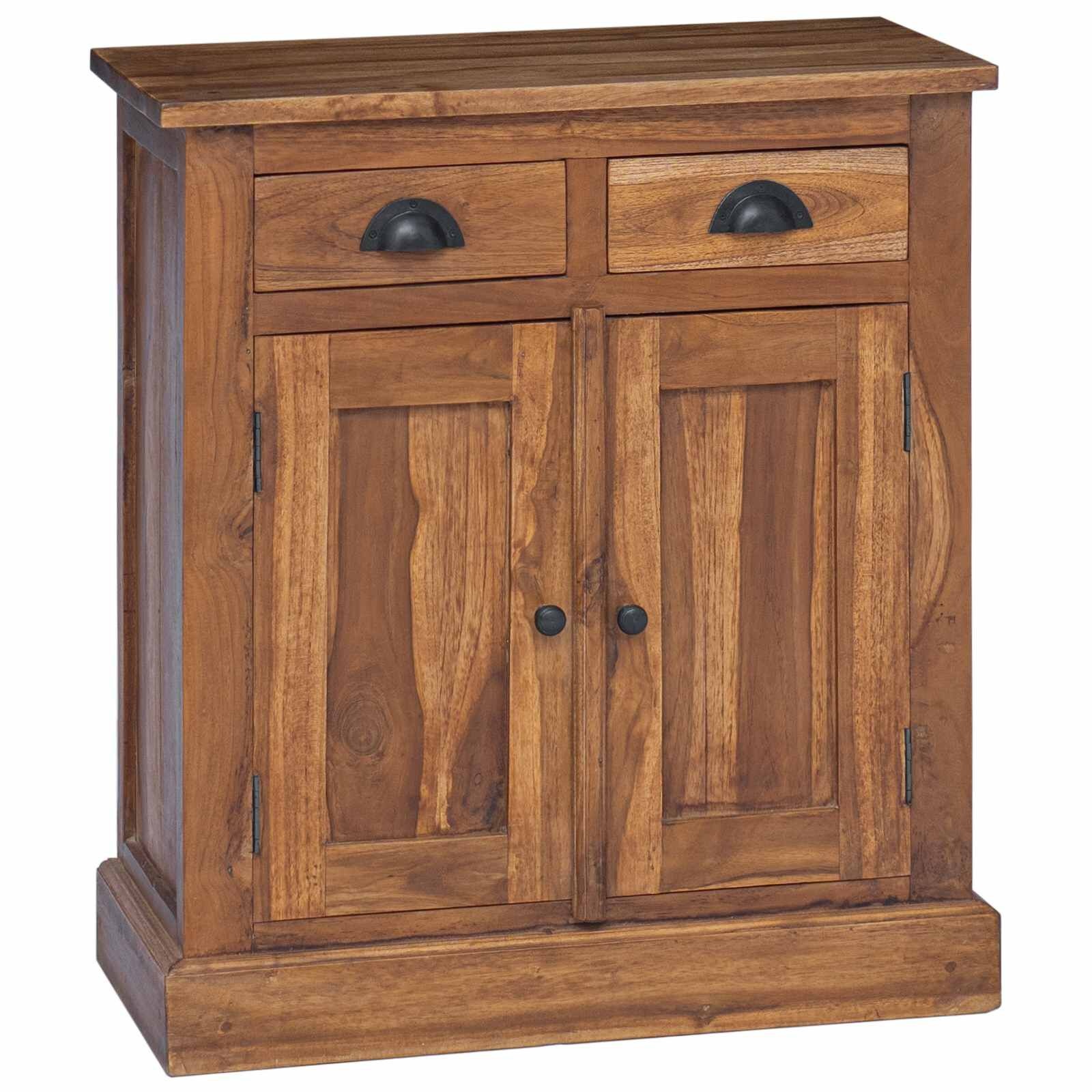 vidaXL Opbergkast met lade Naturel 65 x 30 x 75 cm Massief Teakhout