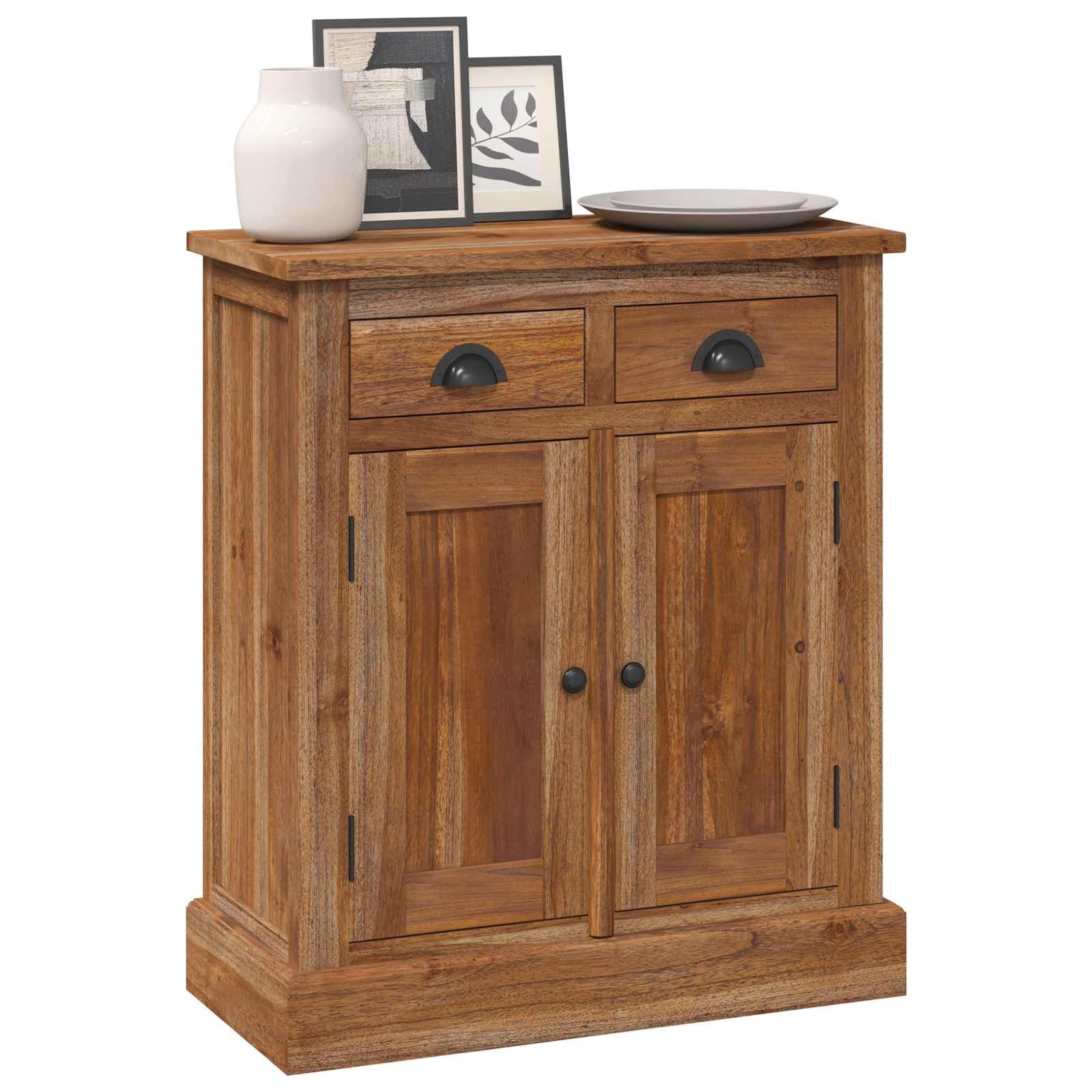vidaXL Opbergkast met lade Naturel 65 x 30 x 75 cm Massief Teakhout