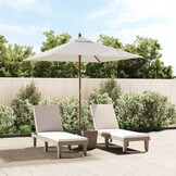 vidaXL Parasol met houten paal 198x198x231 cm zandkleurig