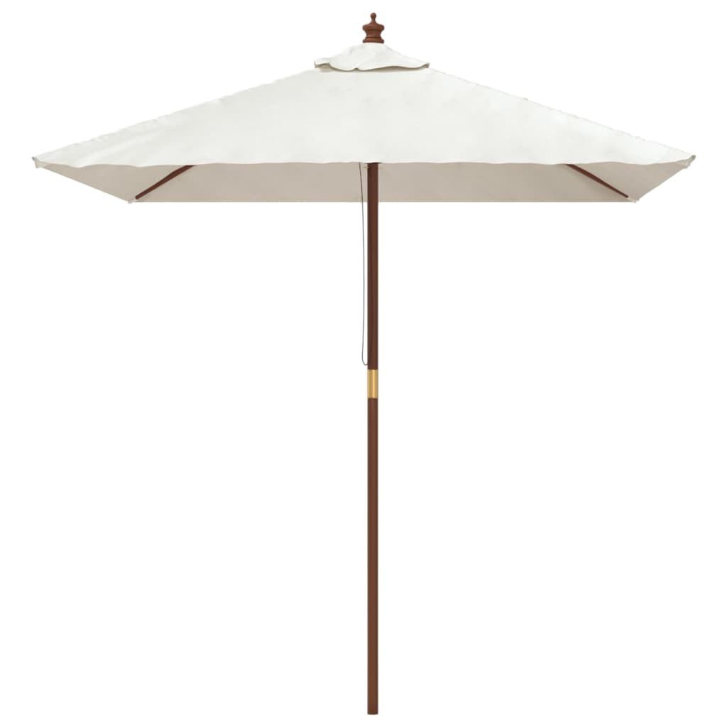 vidaXL Parasol met houten paal 198x198x231 cm zandkleurig