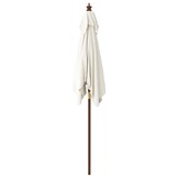 vidaXL Parasol met houten paal 198x198x231 cm zandkleurig