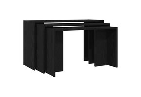vidaXL 3-delige bijzettafel set bewerkt hout zwart - 34% Korting