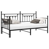 vidaXL Bedframe voor een daybed Zwart 90 x 190 cm Staal