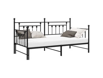 vidaXL Bedframe voor een daybed Zwart 90 x 190 cm Staal
