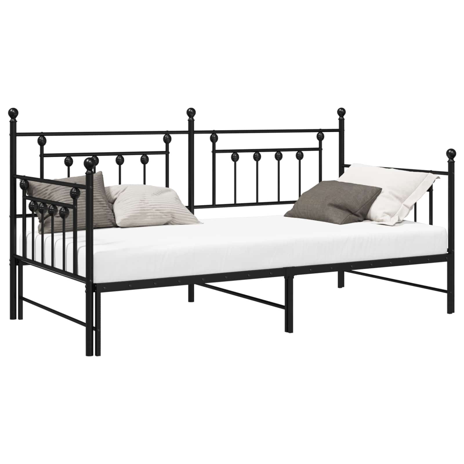 vidaXL Bedframe voor een daybed Zwart 90 x 190 cm Staal