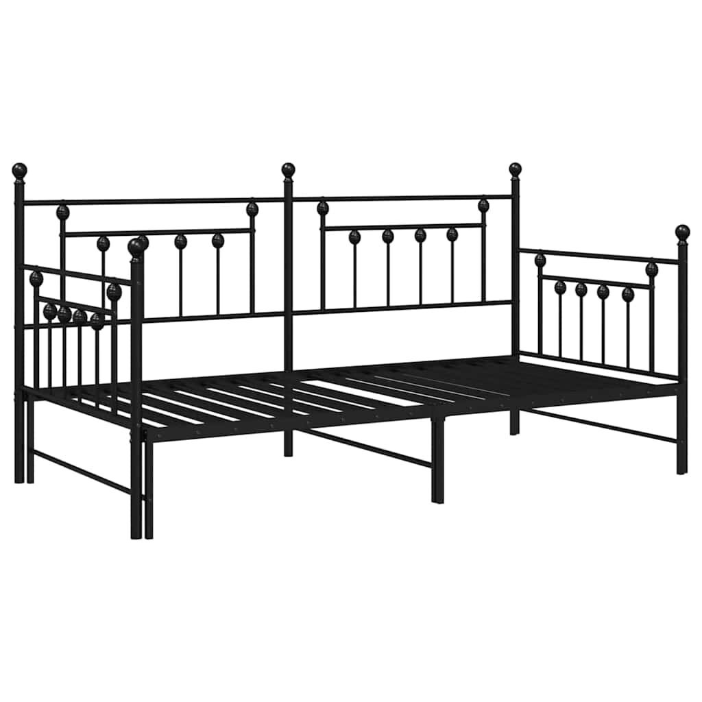 vidaXL Bedframe voor een daybed Zwart 90 x 190 cm Staal