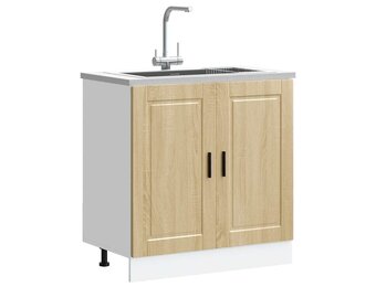 vidaXL Spoelbakonderkast Porto 80x46x81,5 cm bewerkt hout sonoma eiken