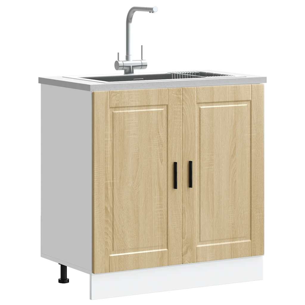 vidaXL Spoelbakonderkast Porto 80x46x81,5 cm bewerkt hout sonoma eiken