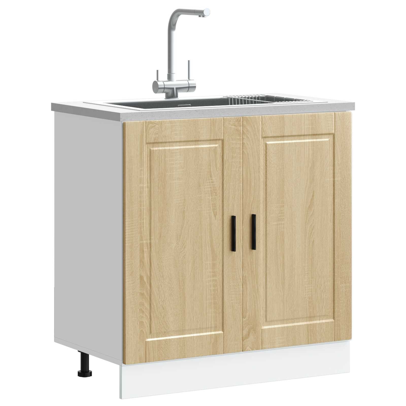 vidaXL Spoelbakonderkast Porto 80x46x81,5 cm bewerkt hout sonoma eiken