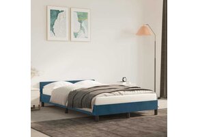 Donkerblauw Fluweel Bedframe 120x200 cm met Korting
