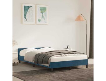vidaXL Bedframe zonder matras 120x200 cm fluweel donkerblauw