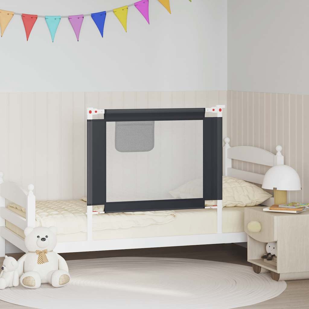 vidaXL Bedhekje peuter 90x25 cm stof donkergrijs