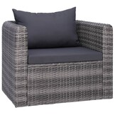 VidaXL Tuinstoel met Kussens Poly Rattan Grijs - 41% Korting