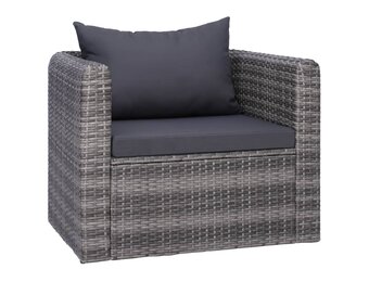 VidaXL Tuinstoel met Kussens Poly Rattan Grijs - 41% Korting