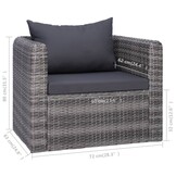 VidaXL Tuinstoel met Kussens Poly Rattan Grijs - 41% Korting