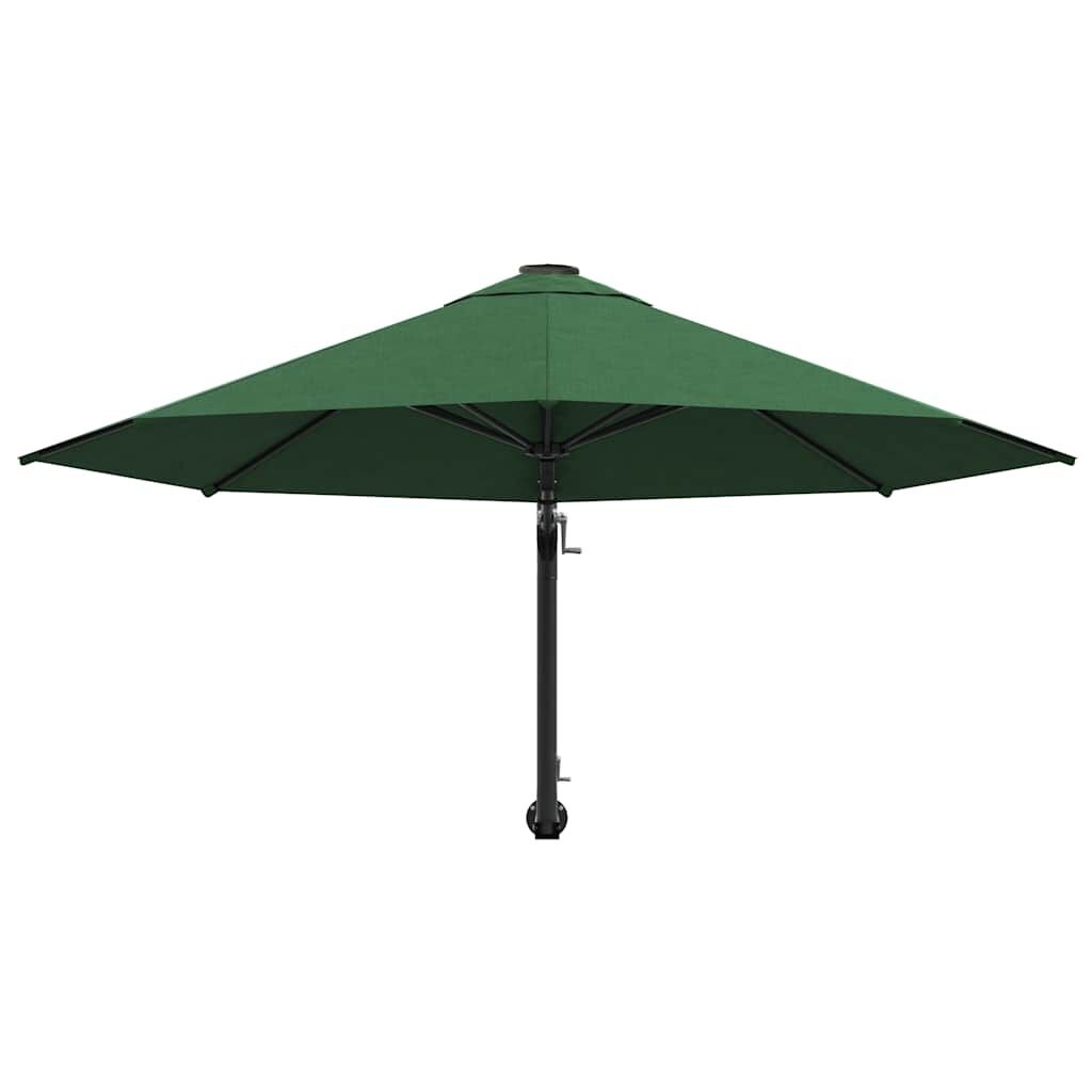 vidaXL Wandparasol met metalen paal 300 cm groen