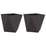 vidaXL Plantenbak 2 st Zwart 50 x 50 x 50 cm Staal