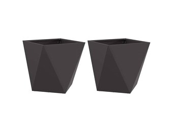 vidaXL Plantenbak 2 st Zwart 50 x 50 x 50 cm Staal
