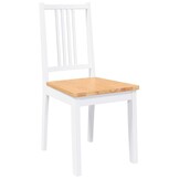 vidaXL Eetkamerstoelen 2 st massief hout rubber wit