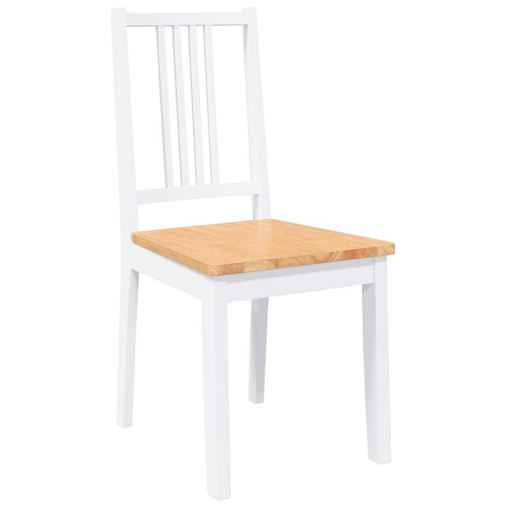 vidaXL Eetkamerstoelen 2 st massief hout rubber wit