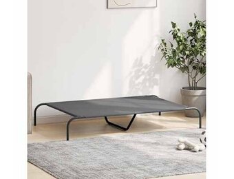 vidaXL Hondenmand verhoogd 130x80x20 cm Oxford stof en staal grijs