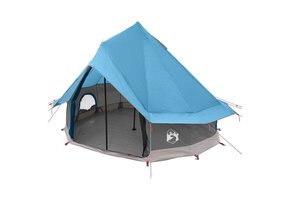 VidaXL Tipi Tent 4-persoons Blauw Polyester/Staal - 34% Korting