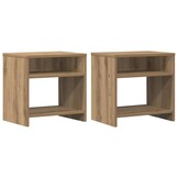vidaXL Nachtkastjes 2 st 40x30x40 cm bewerkt hout artisanaal eiken