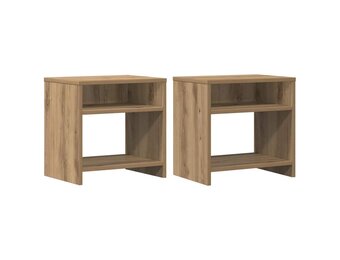 vidaXL Nachtkastjes 2 st 40x30x40 cm bewerkt hout artisanaal eiken