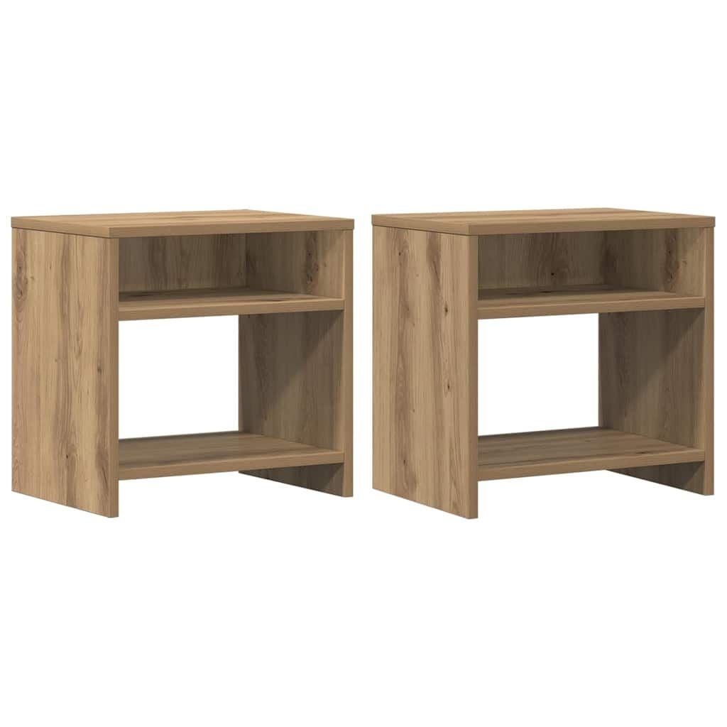 vidaXL Nachtkastjes 2 st 40x30x40 cm bewerkt hout artisanaal eiken