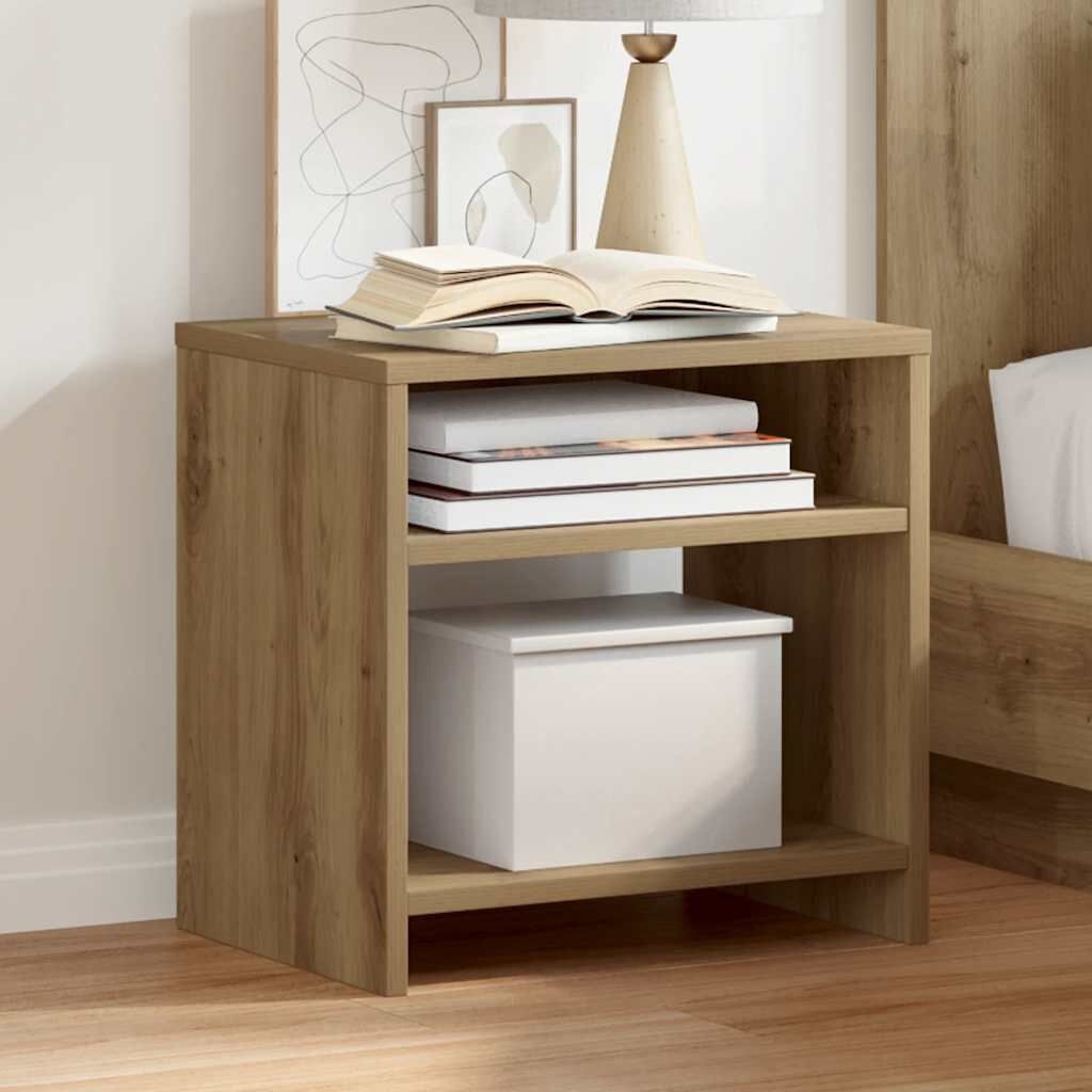 vidaXL Nachtkastjes 2 st 40x30x40 cm bewerkt hout artisanaal eiken