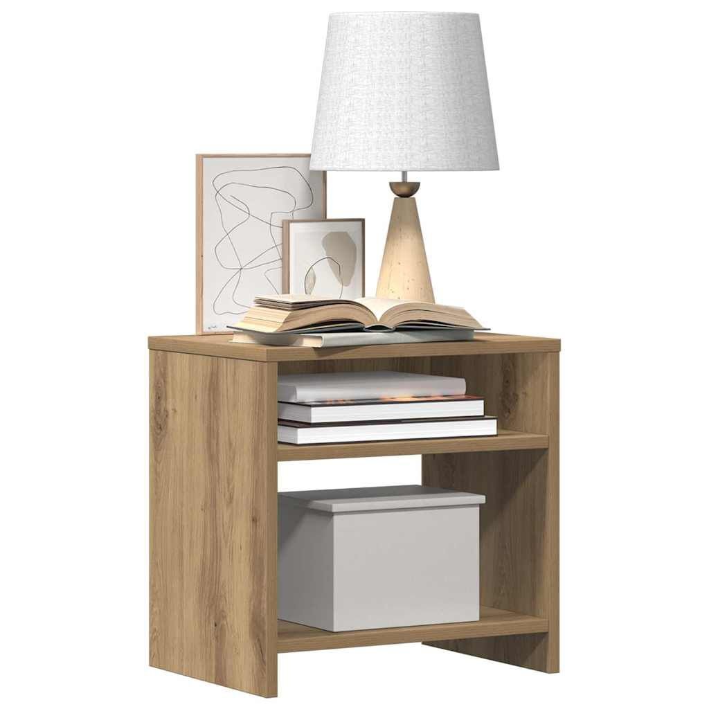 vidaXL Nachtkastjes 2 st 40x30x40 cm bewerkt hout artisanaal eiken